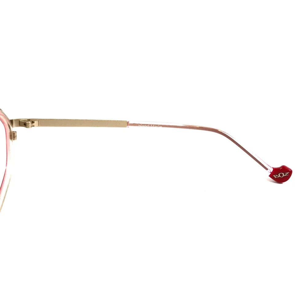 BOZ Eyeglasses Frames MICHELE 8080 Clear Pink Matte Gold Geometric 53-16-140